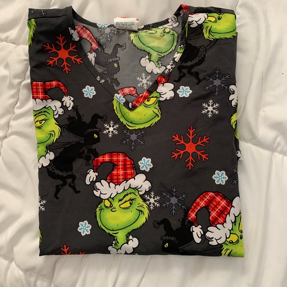 Christmas scrub top